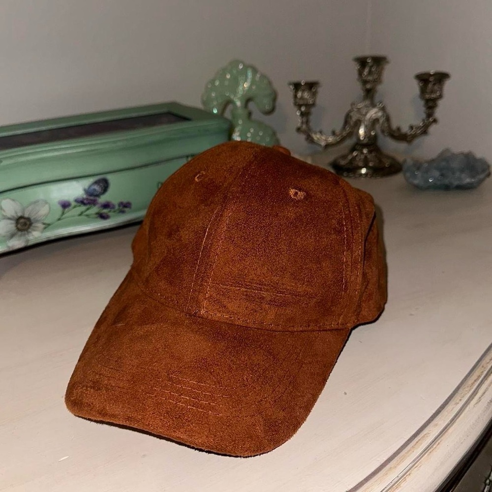 Brown suede cap